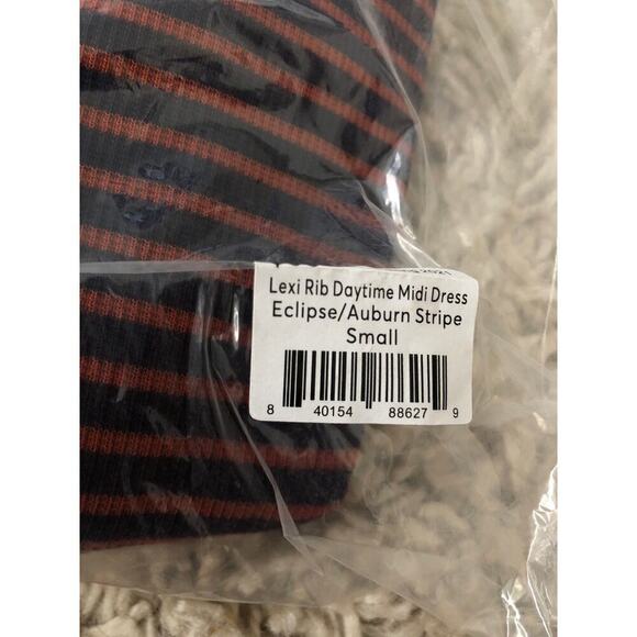 Marine Layer Lexi Daytime Dress Rib Sleeveless Midi Eclipse Auburn Stripe NWT S - Picture 4 of 7